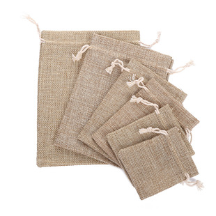 Factory direct supply spot imitation linen drawstring lace aromatherapy bag gift cotton linen bag printing storage jewelry bag wooden bead bag