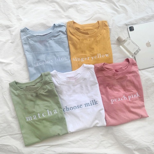 Letter embroidery loose short-sleeved T-shirt for women spring and summer Korean women's new style women's tops bottoming shirt foreign trade women's clothing