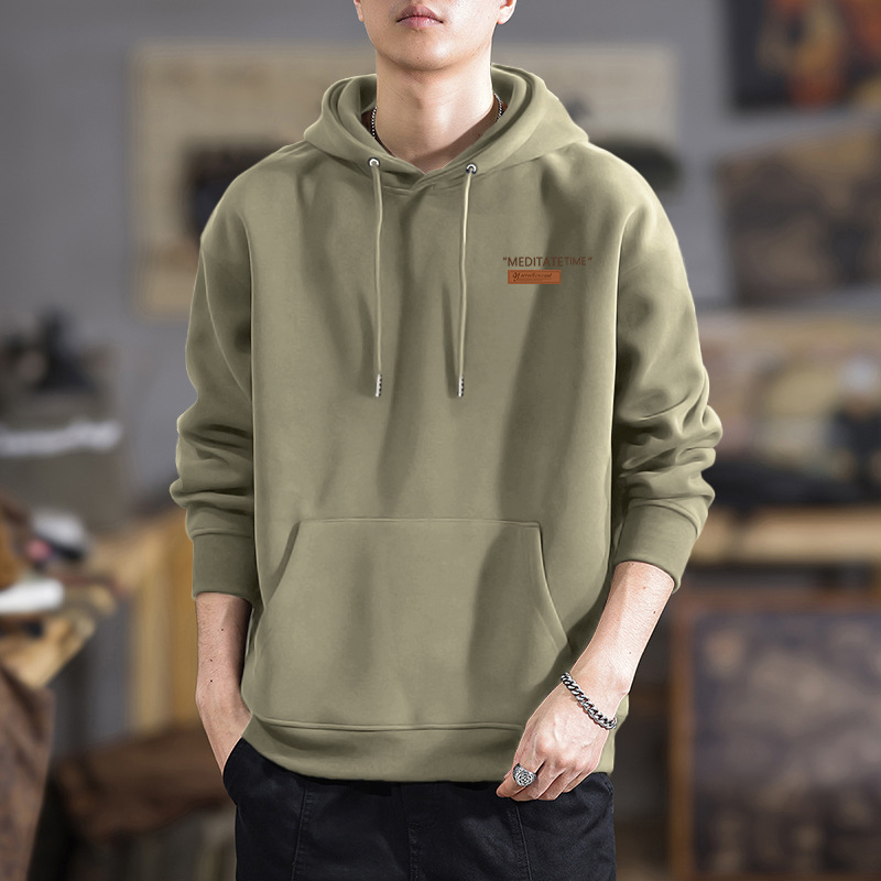 Primavera pesada y otoño nueva chaqueta encapuchada hombre pesado chaqueta adolescente americana chaqueta con capuchona marca de moda
