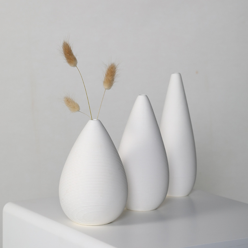 ins Nordic dried flower vase white ceramic home decor accent living room flower arrangement bed and breakfast cafe decoration craft