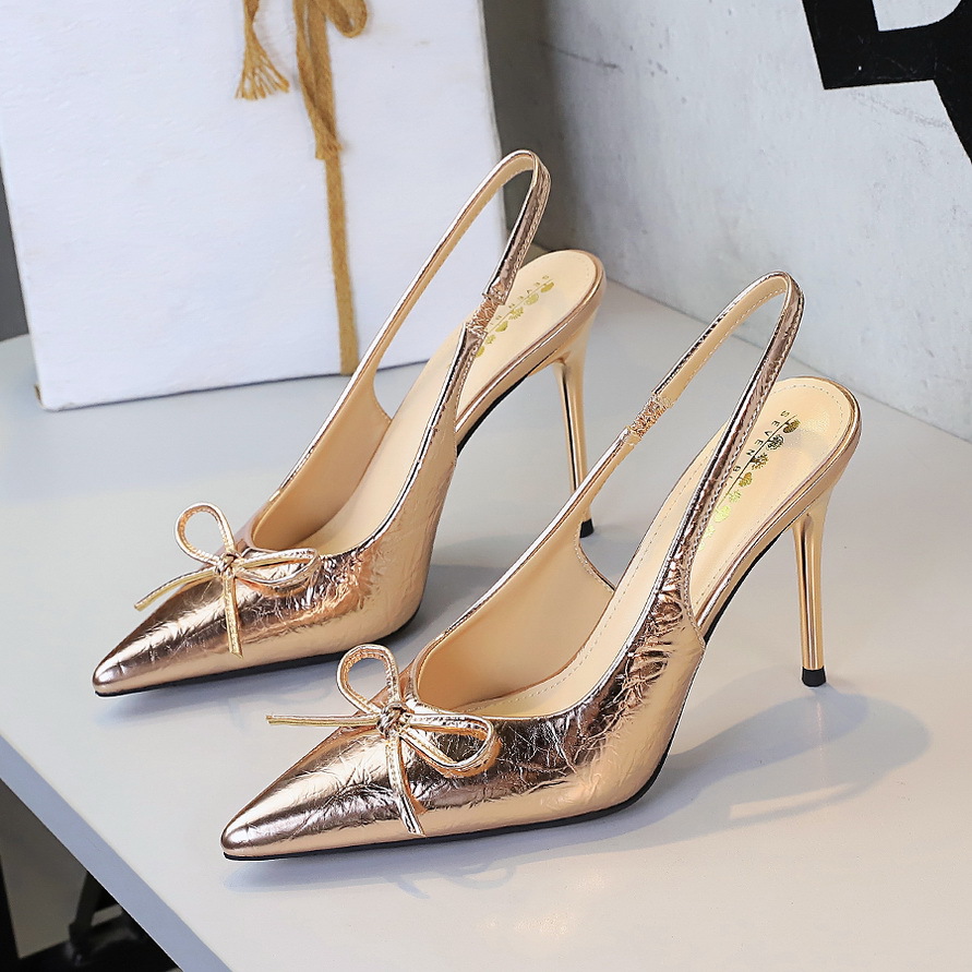 Stiletto Heel Pumps With Bowknot And Back Strap For Women_voghion.com