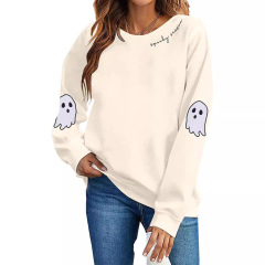 アマゾンのハロウィンのパーカー欧米の大きいサイズの丸首の毛輪のパーカーのspooky season幽霊のプリント