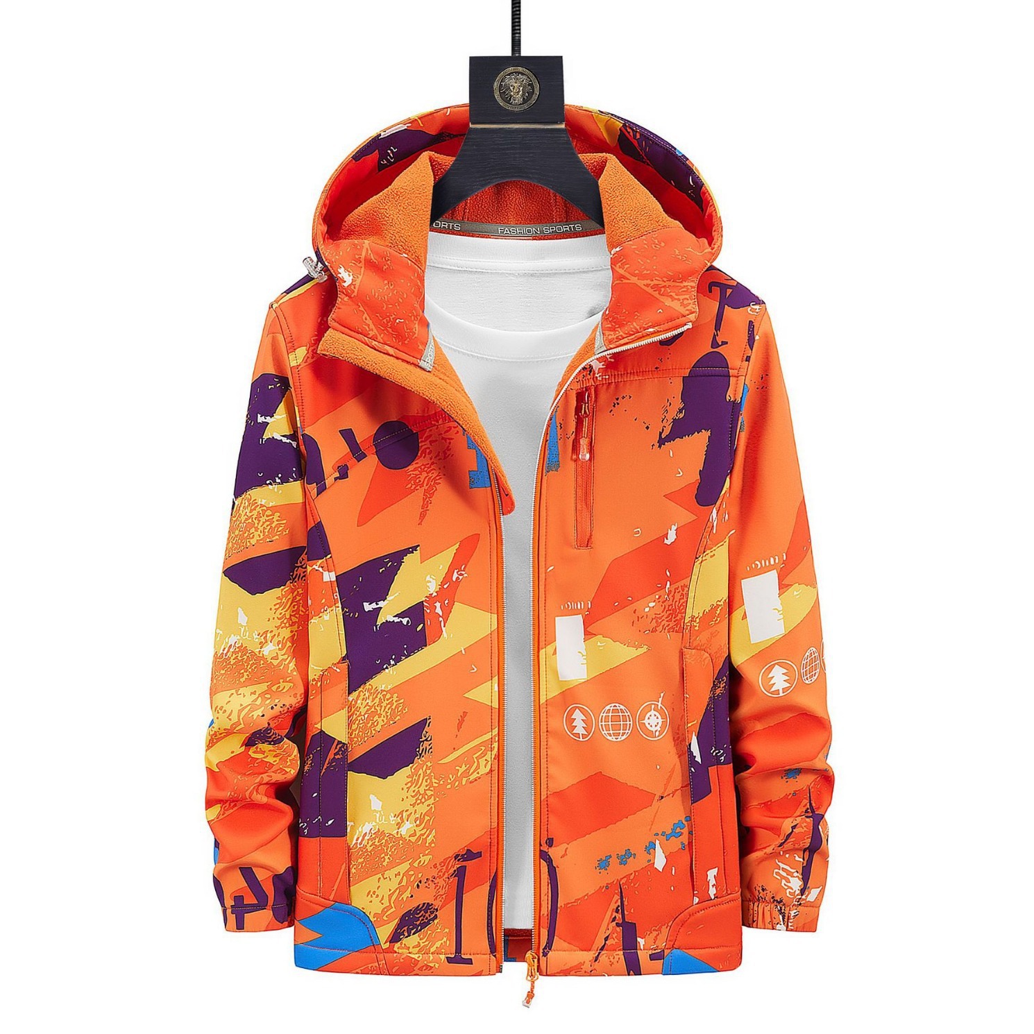 2024 New Outdoor Single-Layer Soft Shell Jacket Plus Fat Plus Size Couple Style Camouflage Waterproof and Windproof Jacket