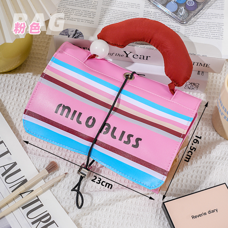 Xiaohongshu bolsa de cosméticos explosiva bolsa de lavado impermeable portátil de color de contraste lindo de gran capacidad bolsa de almacenamiento para productos para el cuidado de la piel femenina