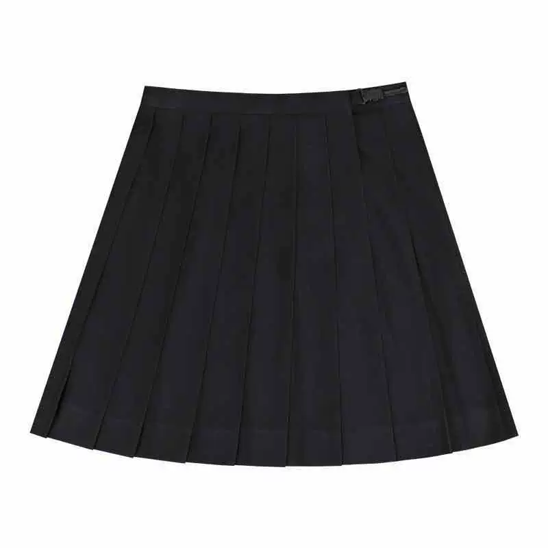 Pleated school skirt set, multiple lengths 43/65/80 cm, navy & tibetan blue, sizes S–5XL