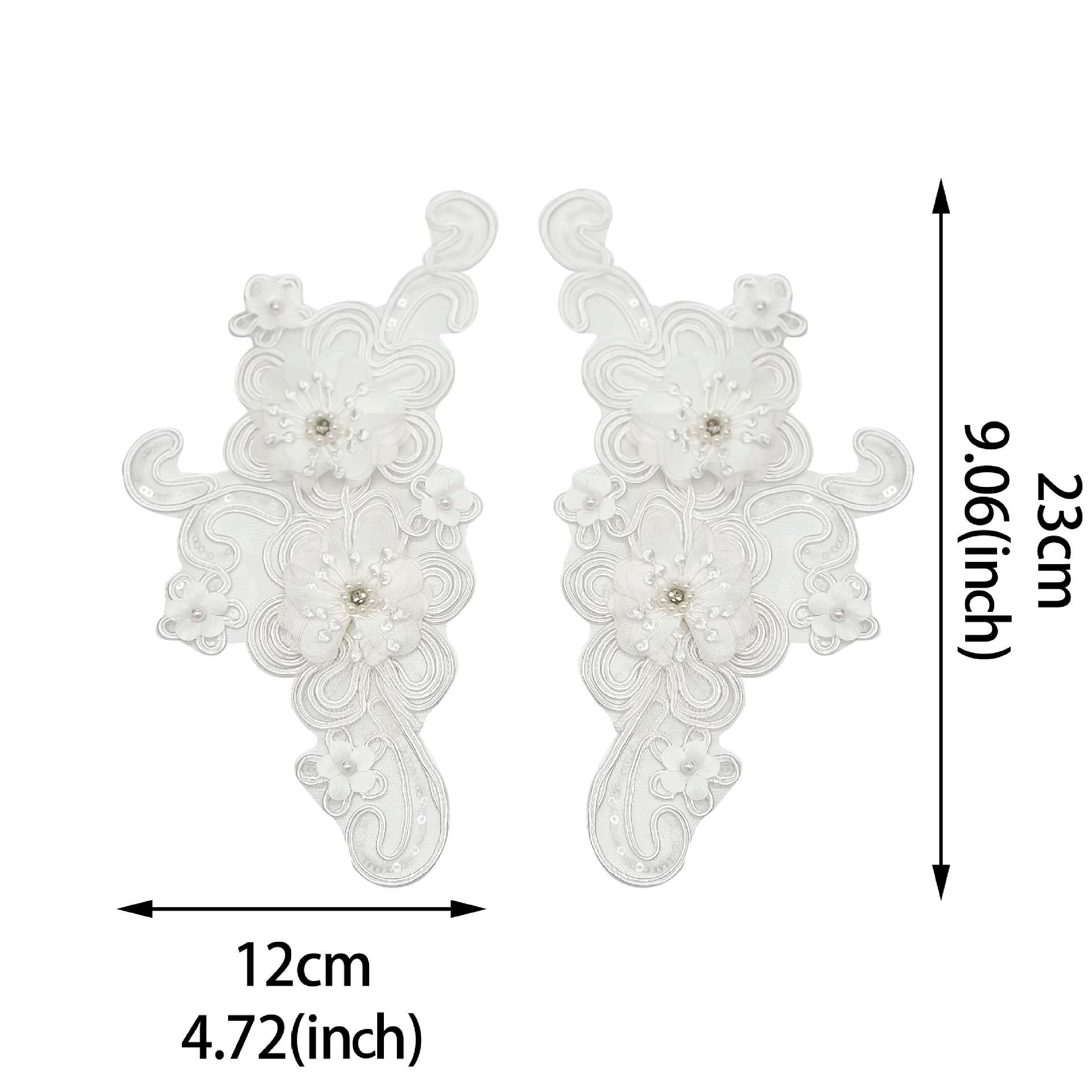 Hecho a mano cuentas de clavos estereoscópicos flores encaje hueso de automóvil para flores vestidos de boda vestidos de novia tocado de cabeza velos accesorios de ropa de baile image 5