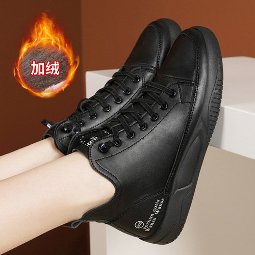 工厂直供女鞋跨境新款小皮靴女加绒厚底短靴女百搭单靴皮靴