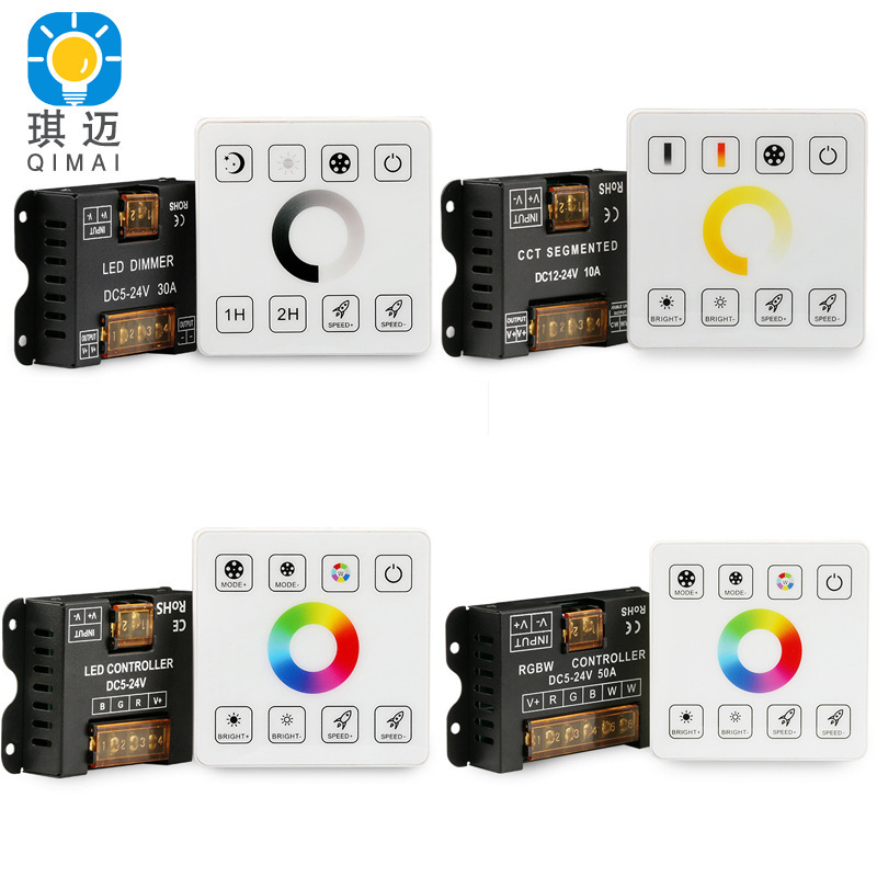 86 touch panel light strip controller wiring-free remote control monochrome/dual color temperature RGB/RGBW/RGBCW light bar