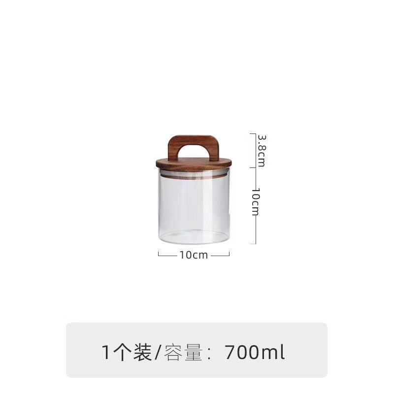 Suministro spot lata de té alta borosilicona vidrio sellado lata de vidrio multi-especificación lata de vidrio redonda lata de té tanque de almacenamiento