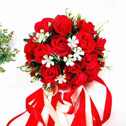 Bride's artificial rose bouquet, artificial artificial bouquet for photography, wedding props, wholesale Chinese style clothing