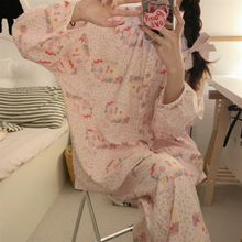 2023秋季  卡通动物乐园可爱彩色磨毛家居服睡衣套装睡衣女