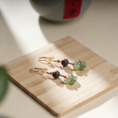 合香珠イヤリングメーカー卸売り天然手作り古法香珠天然薬香配珠アクセサリー仏珠