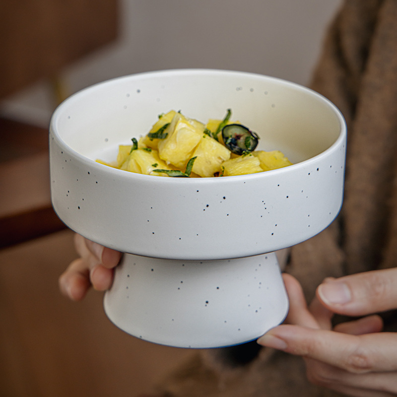 Salpicar tinta simple, simple y elegante plato de cerámica mate, plato de frutas, plato de postre, salón de té, plato de pastelería de frutas secas, exportación transfronteriza