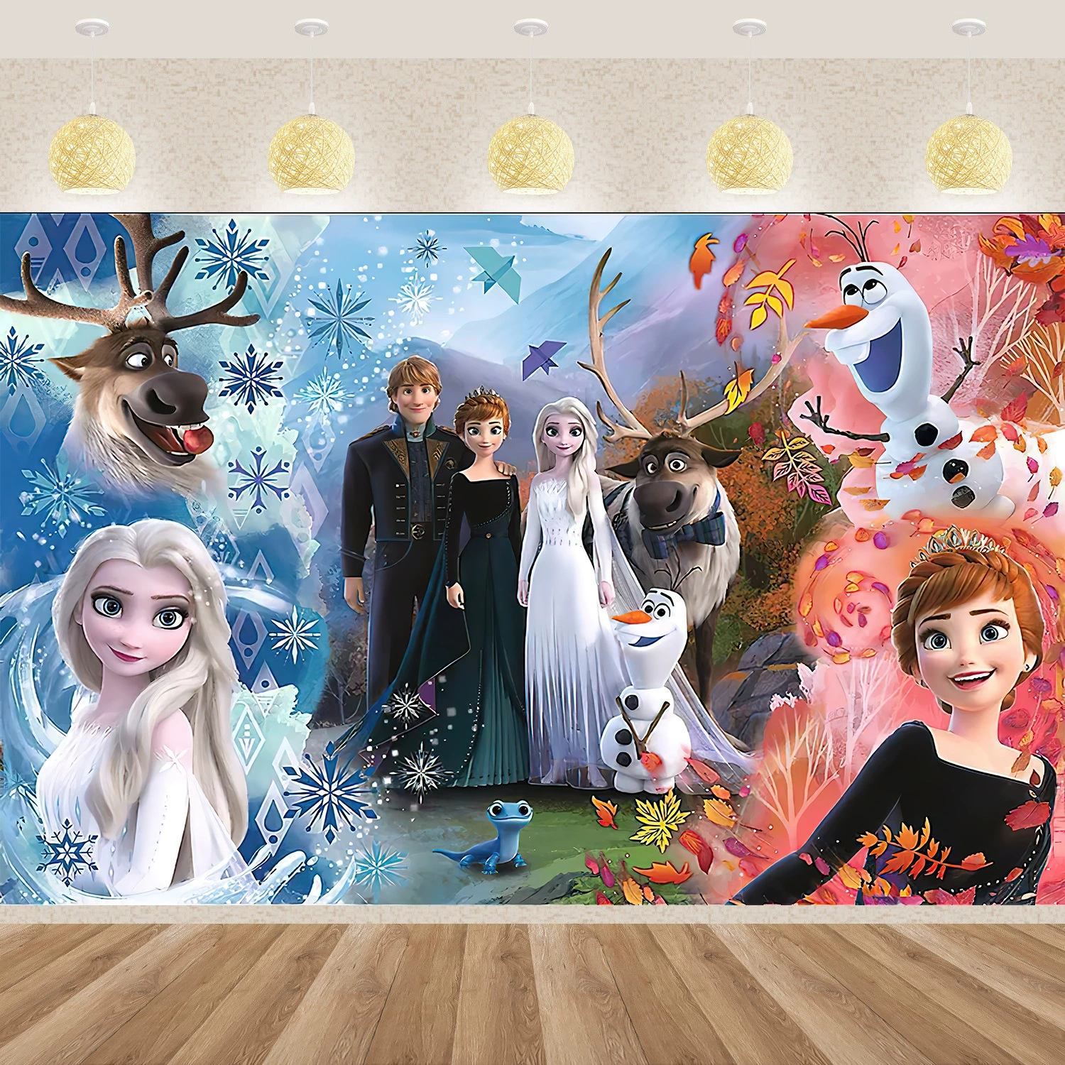 Трансграничная амазонка Frozen тема фоновая ткань Детский день рождения съемки фоновая ткань виниловый материал