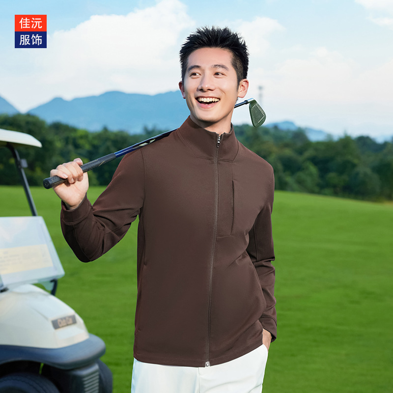 Golf coat men's sports leisure jacket stand collar quick-drying trench coat zipper top men's golf clothing women