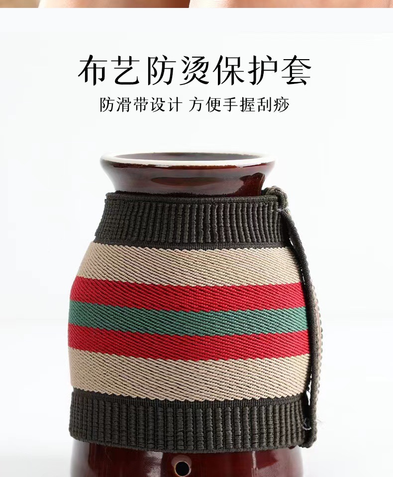 Ceramic Moxa Cup Moxibustion Jar with Double Layer Ceramic Body for Home Warming Therapy 330g quality and texture