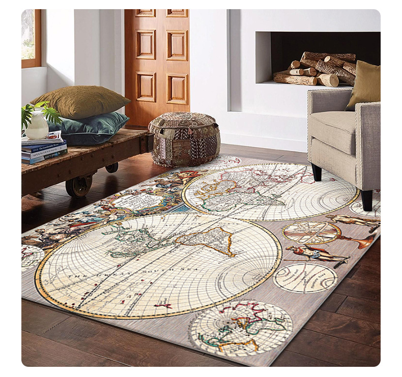世界地图地毯,客厅地毯,卧室房间毯,亚马逊地毯,艺术地毯