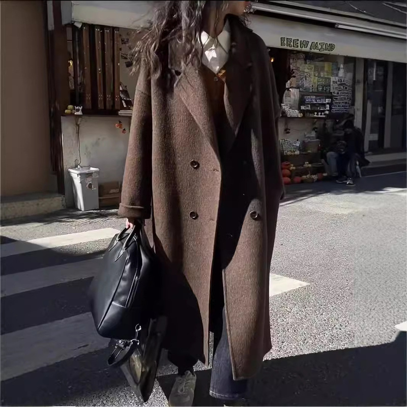 Suli Alpaca Maillard Premium Double-Sided Cashmere Coat Women's 24 Autumn and Winter New Thickened Wool Coat