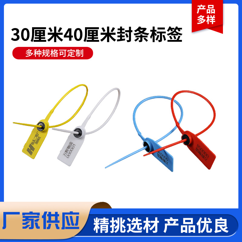 30cm40cm加长款塑料封条集装箱货车防调包铅封扎带物流防拆标签