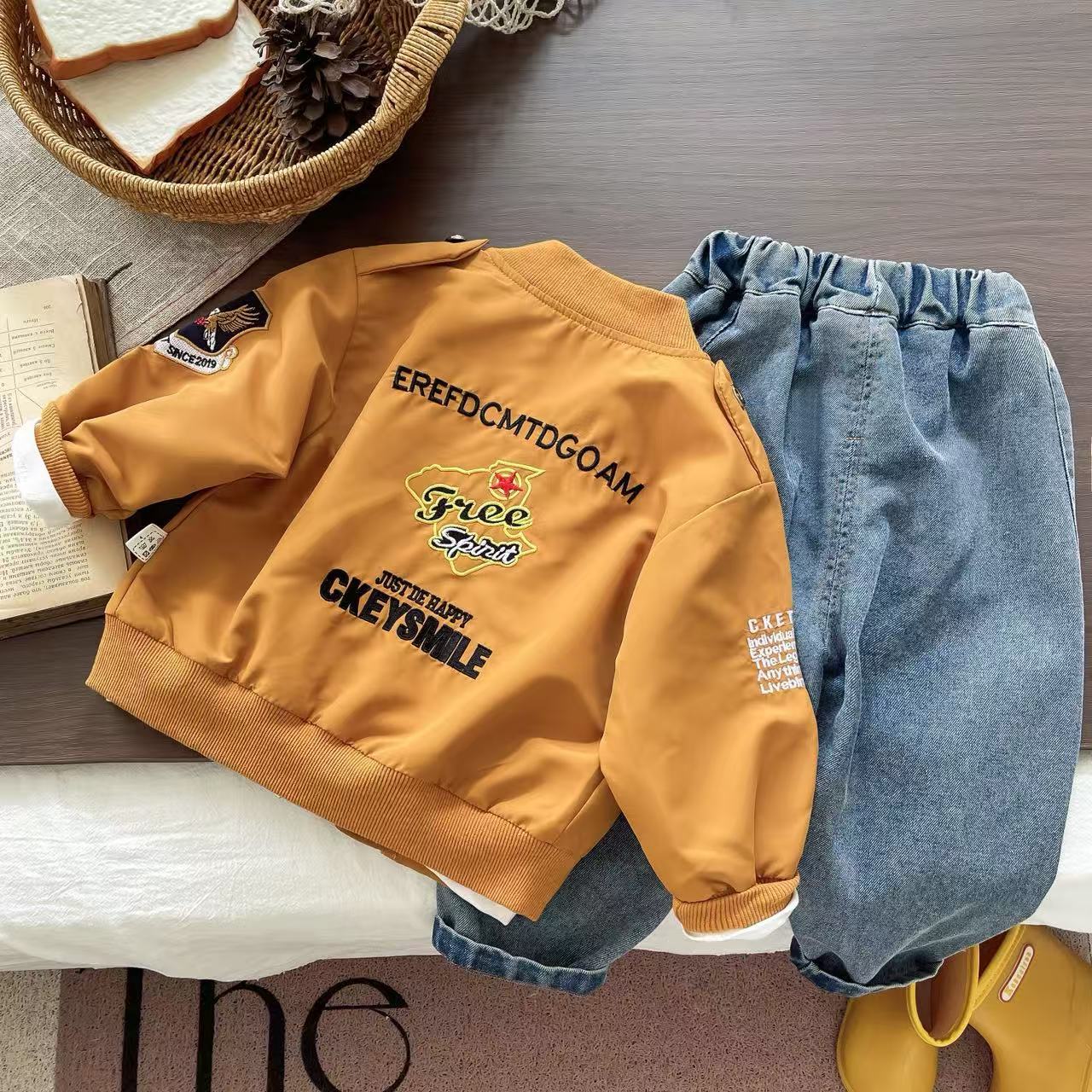 Ensemble trois pièces baseball élégant pour garçon printemps_voghion.com