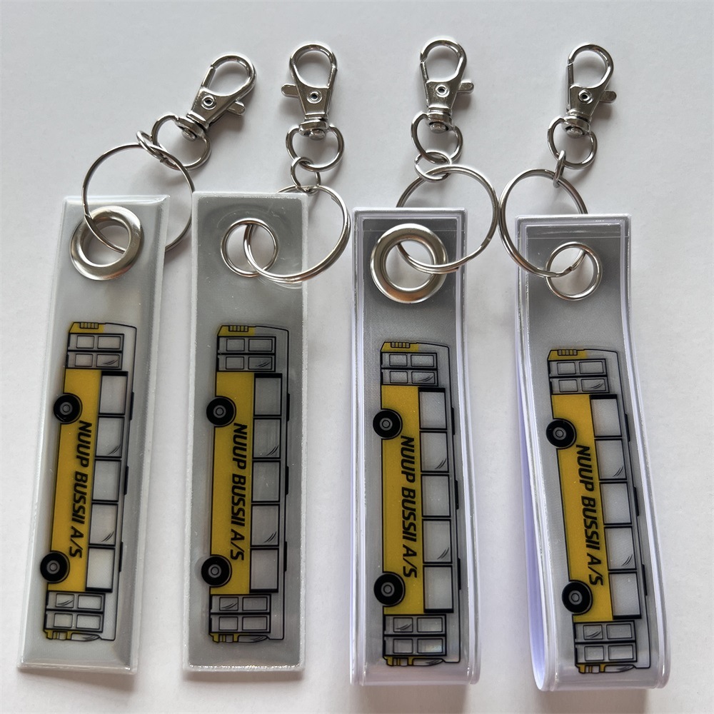 箱包拉环反光钥匙扣  汽车形状反光挂件 高亮白色可印刷反光吊牌