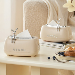 Creative spring tissue box living room coffee table bedroom desktop paper drawer cream style cute rabbit decorative tissue box