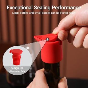 Cross-Border Hot-Selling Ultimate Leak-Proof Wine and Champagne Stopper Set - Durable Silicone Beverage Bottle Seal