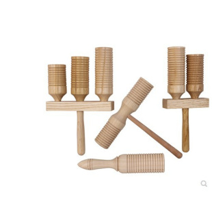 Orff Musical Instrument Percussion Instrument High, Medium and Low Raccoon Log Three-Sound Tube Double-Sound Tube for Kidsren and Adults with Ditch 3 Loud