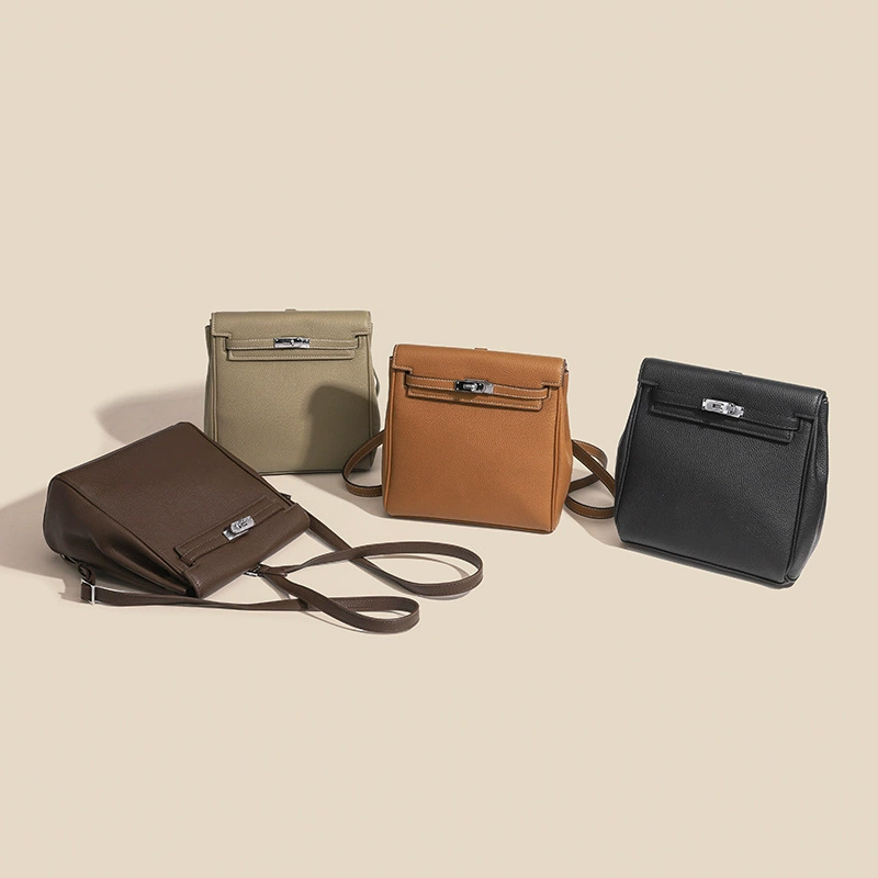 Bag, leather backpack for leisure, cowhide, high-quality style
