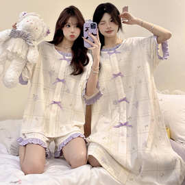 夏季款睡衣8005裙 （绉布棉） 闺蜜装 裙 套装 图片可拆 睡衣女夏