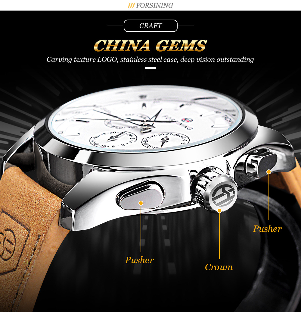 Men's Mechanical Watch Automatic Functional Glow In The Night_voghion.com