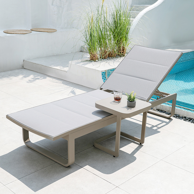 Cama al aire libre patio villa piscina sillón al lado de la piscina sillón de tela al aire libre piscina al aire libre sillón de playa