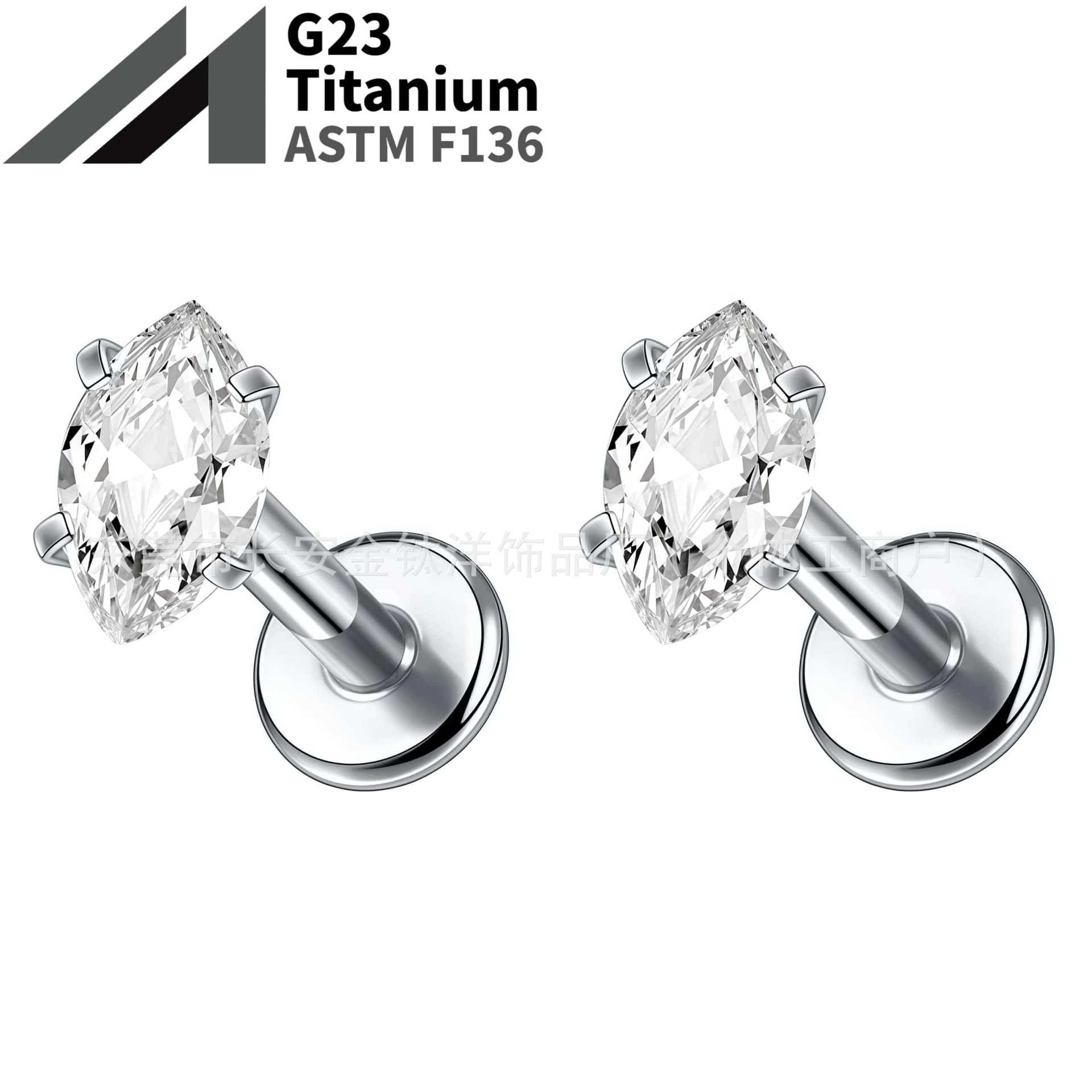 16G labret stud size and finish detail