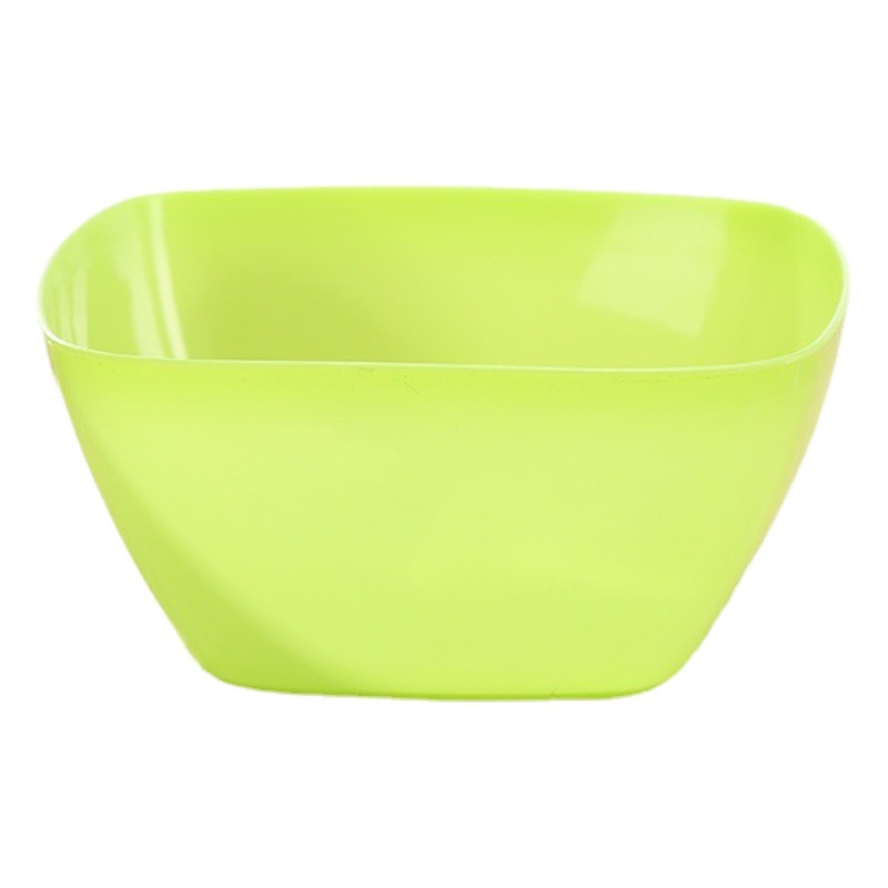 Color PP plastic bowl smooth face Brahman square plastic bowl wholesale anti-drop wear-resistant vegetable salad fruit bowl