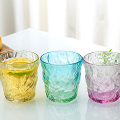 耐熱氷河紋グラス高颜値ジュース飲料カップフロストレトロ洋杯シンプル透明泡カップ