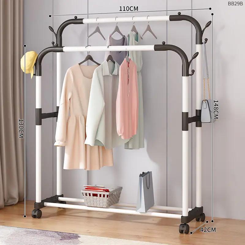 percha de ropa tipo piso para uso doméstico de alto grado colgar prendas de ropa rack varilla telescópica especial para balcón edredón