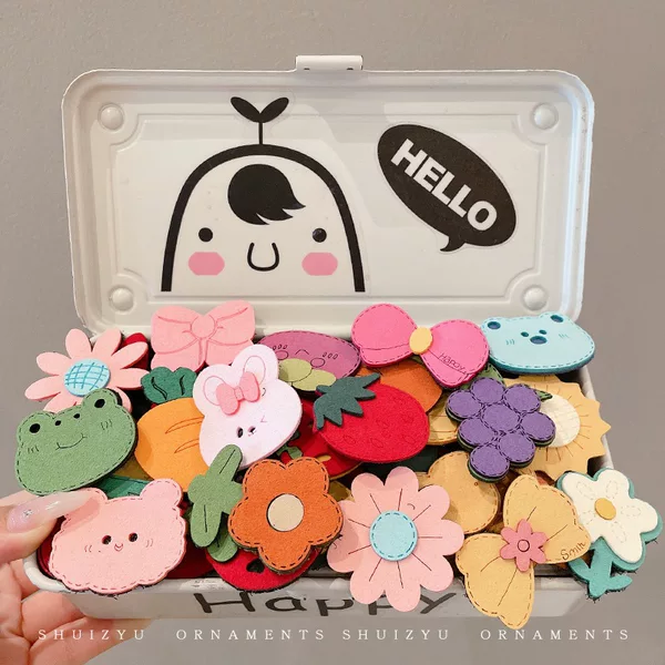 Children's Cartoon Bangs Velcro Cute Broken Posting Summer Head Hair Clip Back of Head Magic Patch Girl's Headwear
