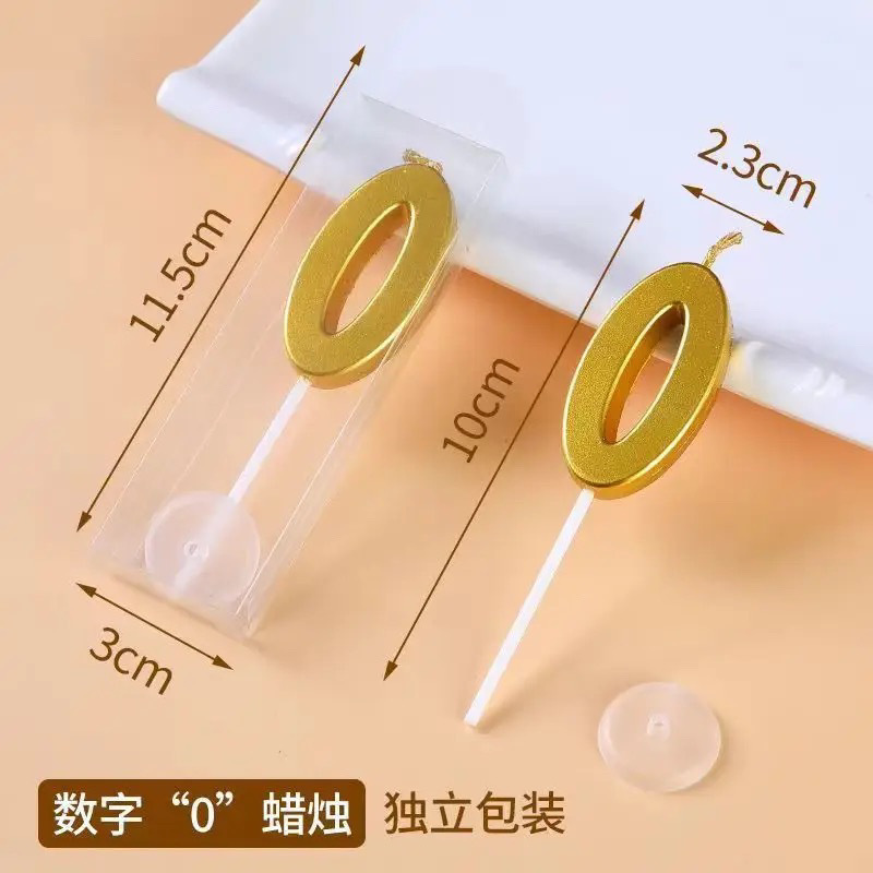 Ins en línea vela de cumpleaños digital vela de oro envasado independiente decoración de pastel vela fábrica directa