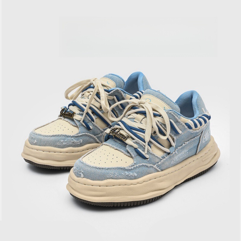 Invisible Height-Increasing 7cm Thick-Soled Dissolvable Shoes for Men and Women, Versatile Sports Casual Sneakers, Blue Washed Canvas Shoes Invisible Height-Increasing 7cm Thick-Soled Dissolvable Shoes for Men and Women, Versatile Sports Casual Sneakers, Blue Washed Canvas Shoes