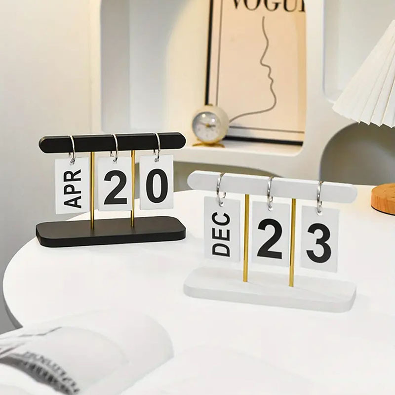 Desktop Flip Calendar Simple Home Study Dormitory Desktop Perpetual Calendar Photo Prop Decoration Ornament