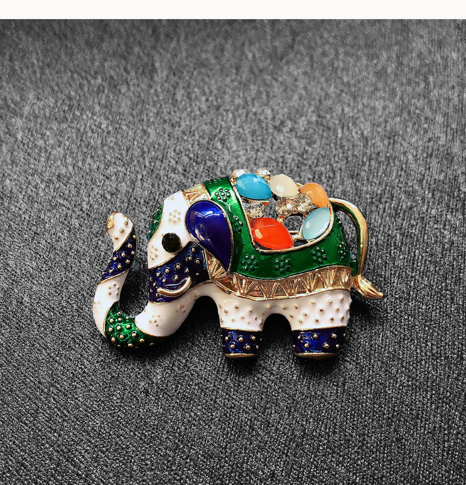 Brooches Classification Business Occasion Alloy Material Fashion Pin Elephant Alloy Plating Inlay Rhinestones Unisex Brooches