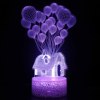 Balloon for mother's day, creative table lamp, LED colorful touch night light, 3D, creative gift