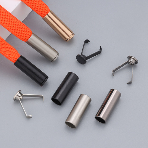 Metal tail clip, cylindrical straight-barrel bell-shaped design, lanyard-compatible hoodie and pants anti-slip buckle, hood rope/cord clamp
