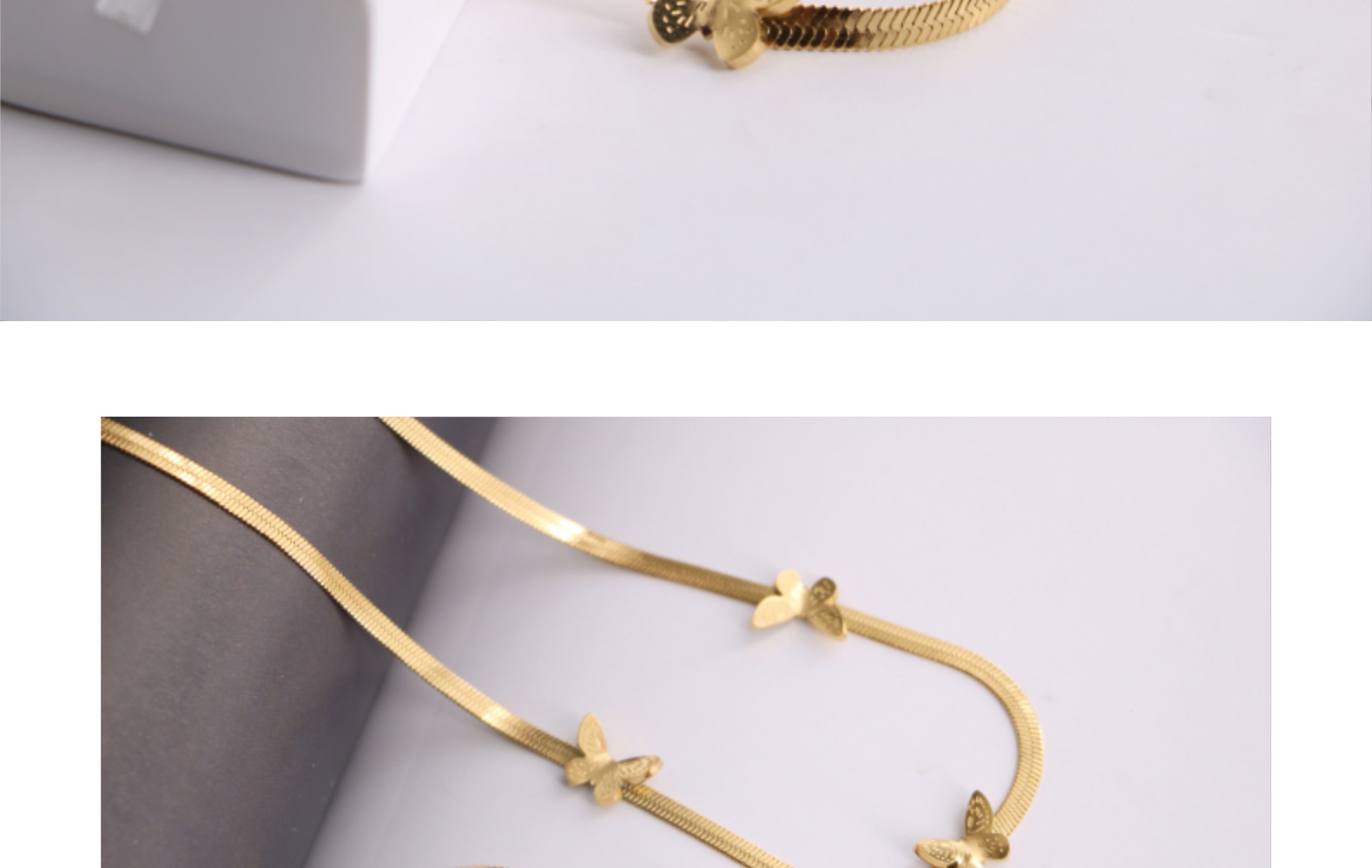 Fashion Butterfly Titanium Steel Bracelets Necklace 1 Piece