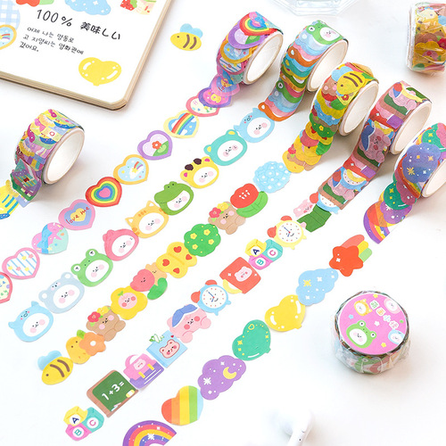 Message Cute edgeless special-shaped collage tape Cute element handbag diy decorative stickers 100 pieces 8 styles