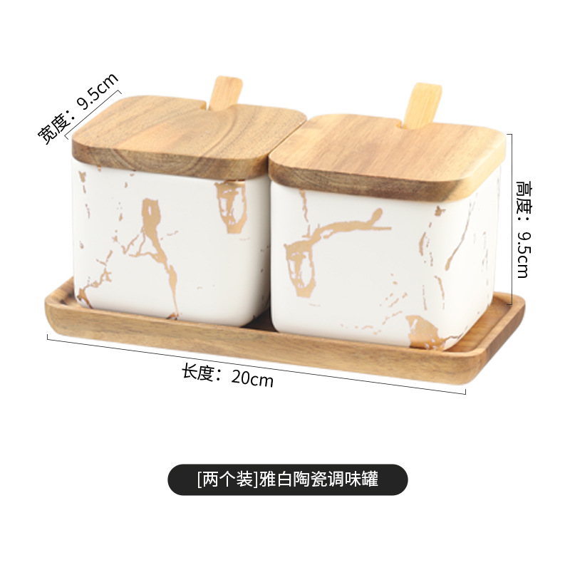 Cerámica de lujo ligera condimento nórdico conjunto de botellas de condimento domésticas al por mayor