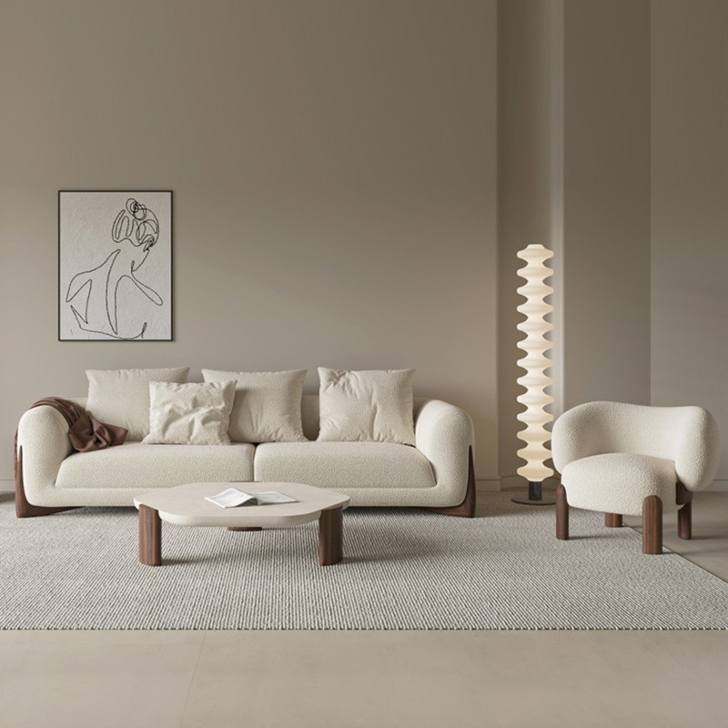 Tela de seda de estilo de diseñador sofá sala de estar pequeño apartamento rojo