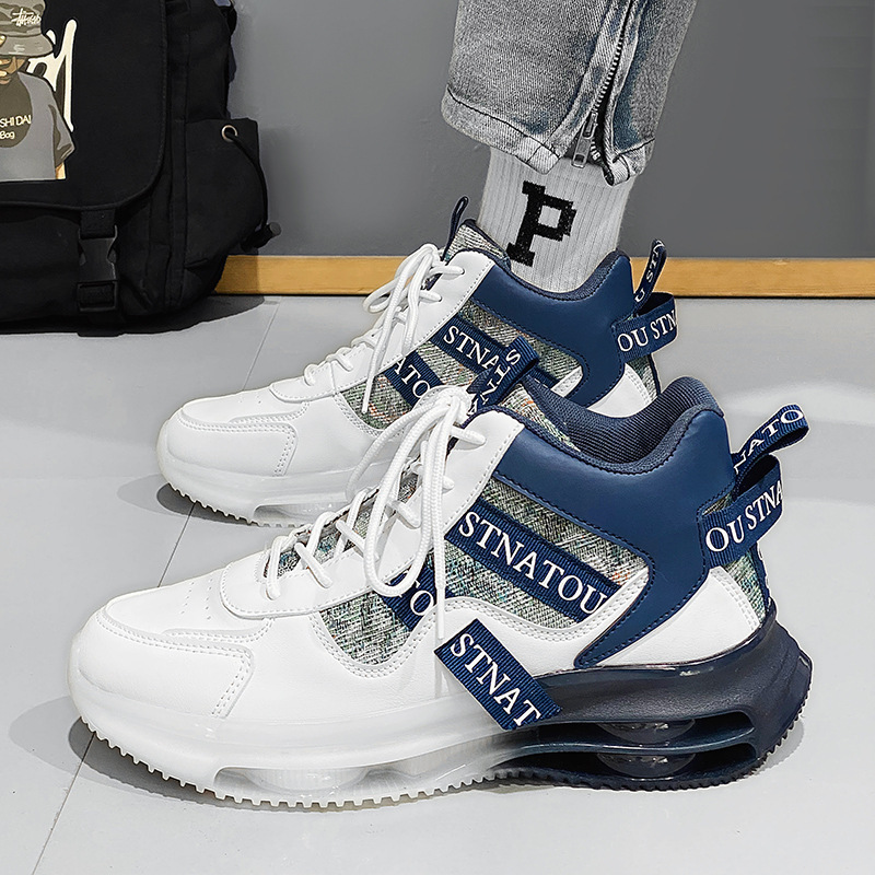 Zapatillas altas para hombre Otoño e Invierno nuevos hombres estudiantes jóvenes deportes correr casual suave altura inferior aumento zapatos de moda