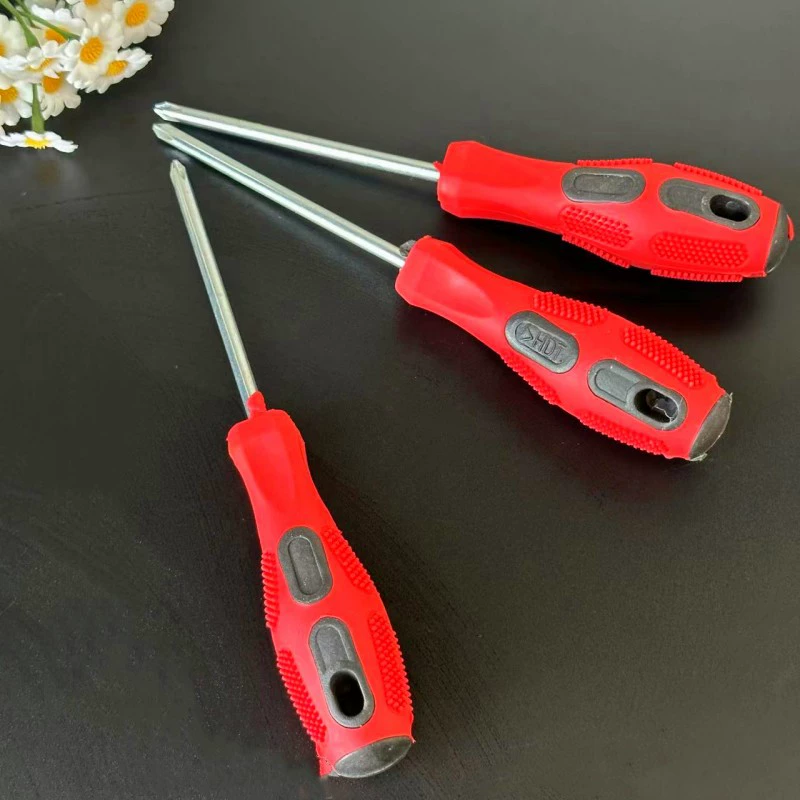 Красная массажная отвертка, отвертка с крестообразным шлицем, отвертка для мелких работ, поставка для магазинов 1 юань/2 юань