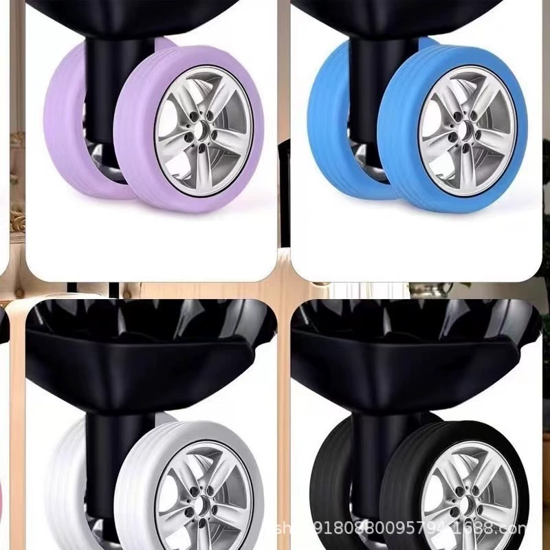 Changeable suitcase, rubber mute protective case with accessories, universal rubber rings, swivel wheels